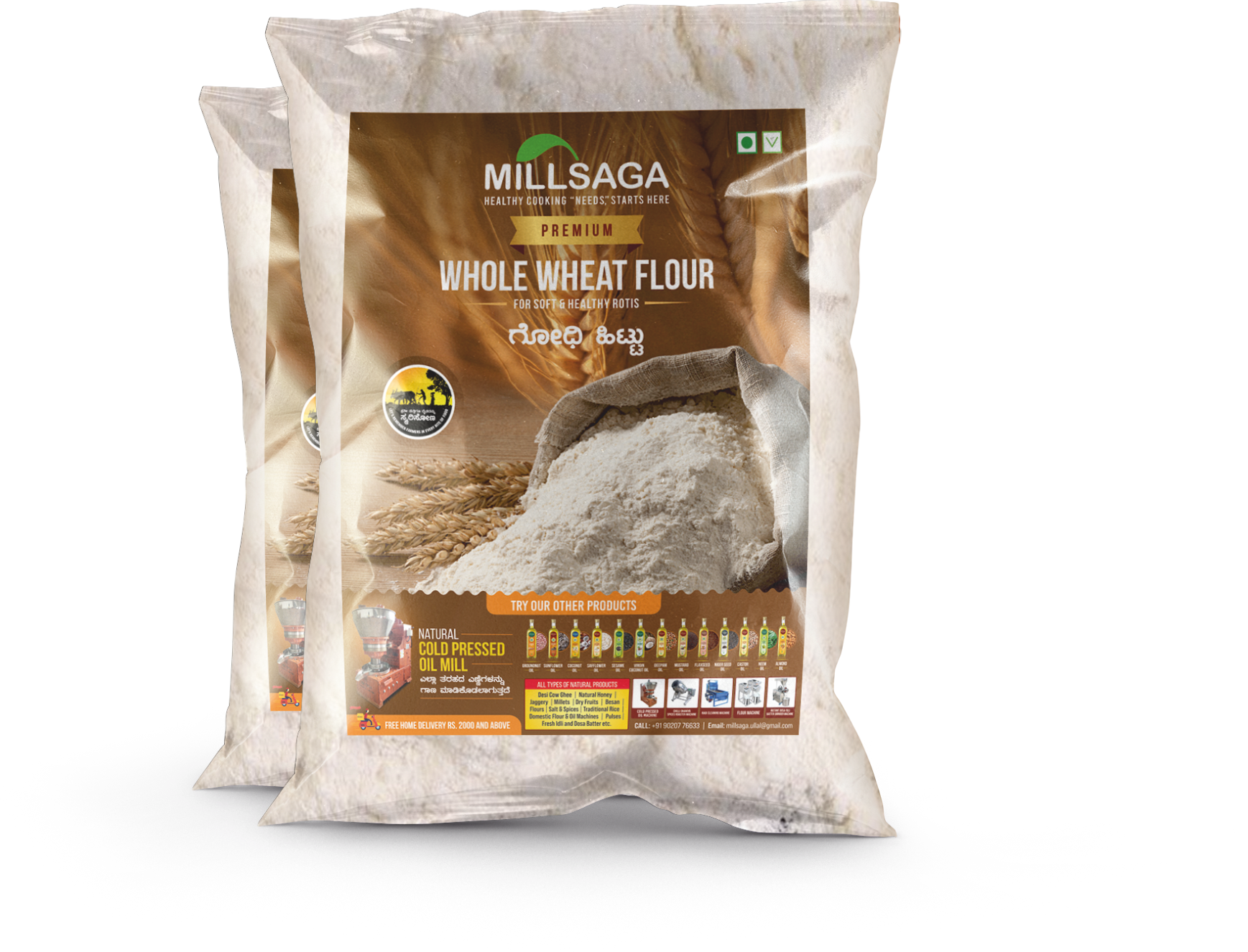 Whole Wheat Flour 1 Kg MillSaga